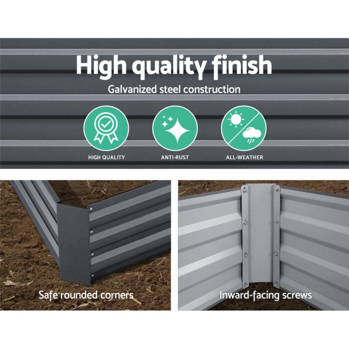 Greenfingers 2x Garden Bed 120x90cm Planter Box Raised Container Galvanised Herb - Image 4