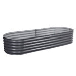 Greenfingers Garden Bed 240X80X42cm Oval Planter Box Raised Container Galvanised
