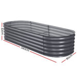 Greenfingers Garden Bed 240X80X42cm Oval Planter Box Raised Container Galvanised - Image 2