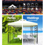 Instahut Gazebo 3x3m Party Marquee Outdoor Wedding Event Tent Iron Art Canopy White - Image 4