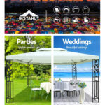 Instahut Gazebo 4x3m Party Marquee Outdoor Wedding Event Tent Iron Art Canopy - Image 4