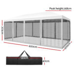 Instahut Gazebo Pop Up Marquee 3x6m Wedding Mesh Side Wall Outdoor Gazebos White - Image 2