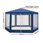 Instahut Gazebo?2x2m Marquee Wedding Party Tent Outdoor Camping Mesh Wall Canopy Shade Gazebos Navy - Image 2