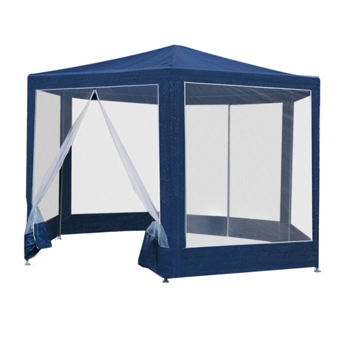 Instahut Gazebo?2x2m Marquee Wedding Party Tent Outdoor Camping Mesh Wall Canopy Shade Gazebos Navy - Image 3