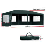 Instahut Gazebo 3x6m Marquee Wedding Party Tent Outdoor Camping Side Wall Canopy 4 Panel Green - Image 2