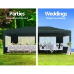 Instahut Gazebo 3x6m Marquee Wedding Party Tent Outdoor Camping Side Wall Canopy 4 Panel Green - Image 4