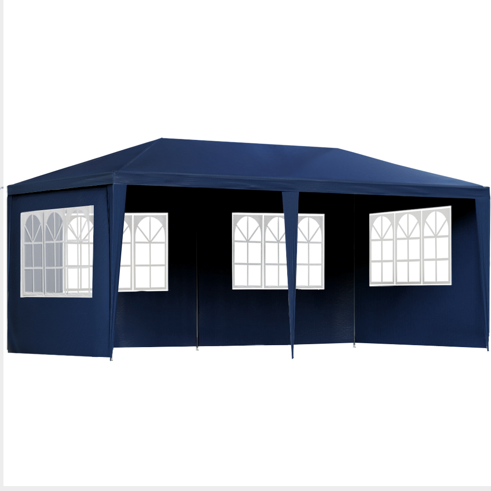 GAZEBO-WED-C-FG-3X6-6W-BL-00 Instahut Gazebo 3x6m Marquee Wedding Party Tent Outdoor Camping Side Wall Canopy 6 Panel Blue - Image 1