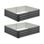 Livsip Garden Bed x2 Galvanised Steel 150x90x30CM