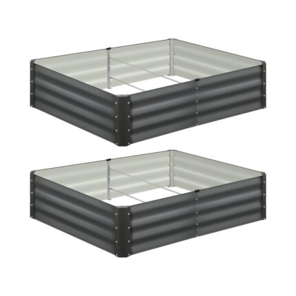 Livsip Garden Bed x2 Galvanised Steel 150x90x30CM