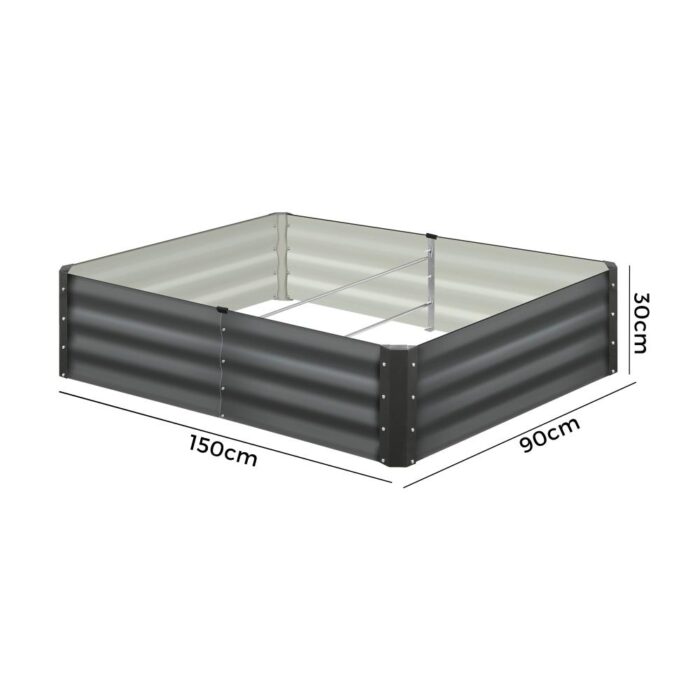Livsip Garden Bed x2 Galvanised Steel 150x90x30CM - Image 3