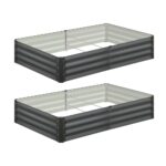 Livsip 210x90x30cm Garden Bed Galvanised Steel 4pcs
