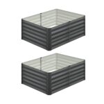 Livsip 120x80x45cm Garden Bed Galvanised Steel 4pcs