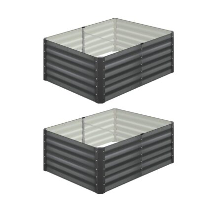 Livsip 120x80x45cm Garden Bed Galvanised Steel 4pcs