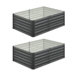 Livsip Garden Bed 160x80x45CM Galvanised Steel 2PCS