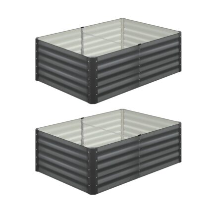Livsip Garden Bed 160x80x45CM Galvanised Steel 2PCS