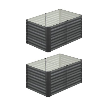 Livsip Garden Bed x 2 Galvanised Steel 120x80x73CM