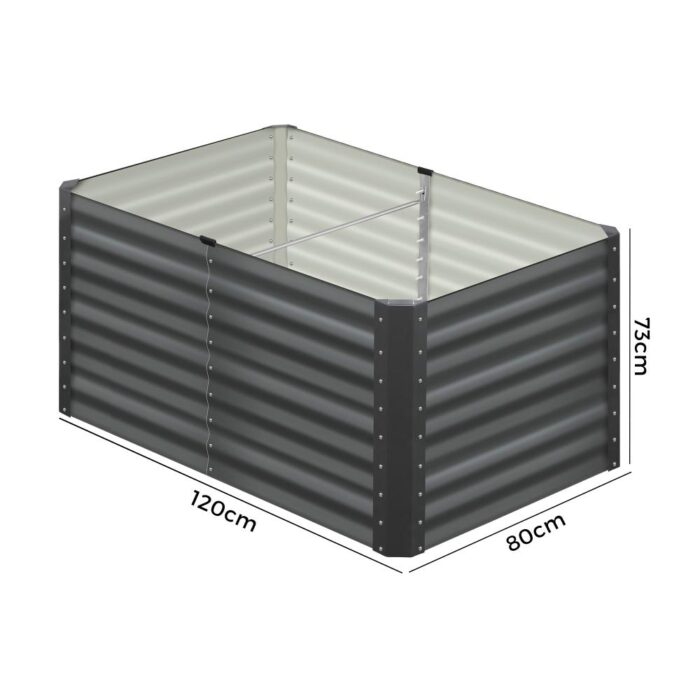 Livsip Garden Bed x 2 Galvanised Steel 120x80x73CM - Image 6