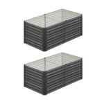 Livsip 160x80x73cm Garden Bed Galvanised Steel 4pcs