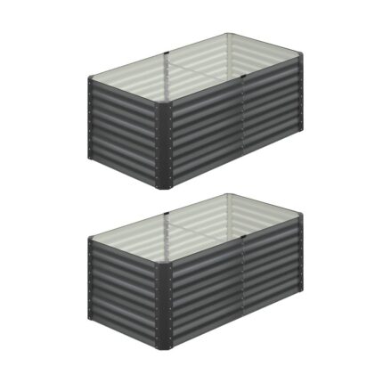 Livsip 160x80x73cm Garden Bed Galvanised Steel 4pcs