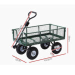 Gardeon Mesh Garden Steel Cart - Green - Image 2
