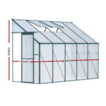 Greenfingers Greenhouse Aluminium Green House Garden Shed Polycarbonate 3x1.27M - Image 2