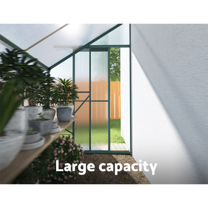 Greenfingers Greenhouse Aluminium Green House Garden Shed Polycarbonate 3x1.27M - Image 4