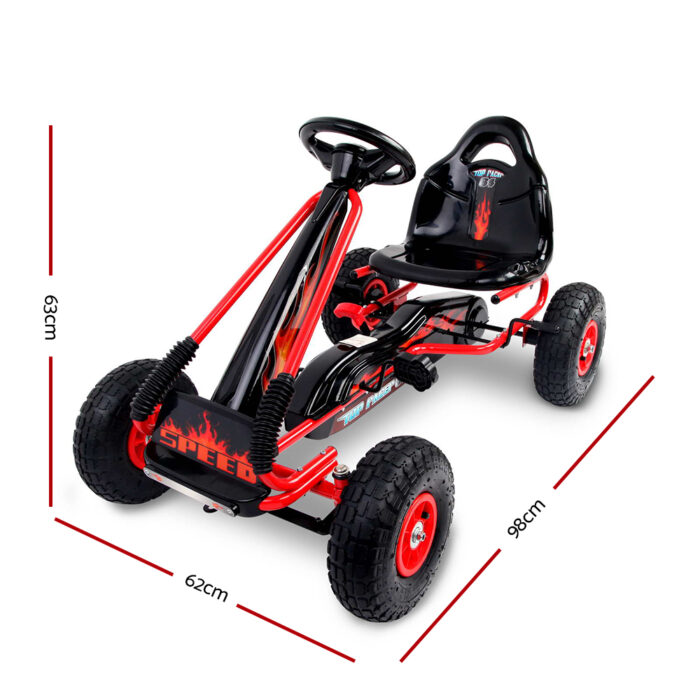 Rigo Kids Pedal Go Kart for Outdoor Fun Safe and Durable Red - Image 2