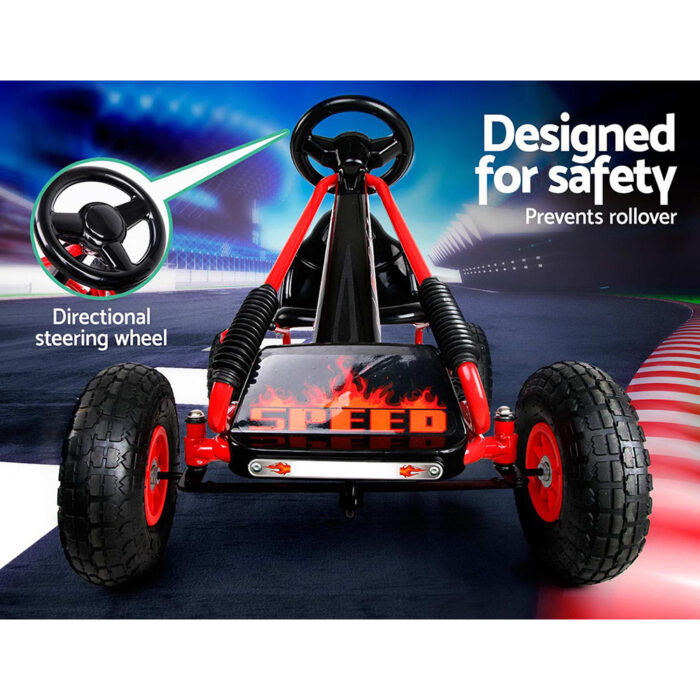 Rigo Kids Pedal Go Kart for Outdoor Fun Safe and Durable Red - Image 4