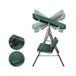 Gardeon Outdoor Swing Chair Garden Bench Furniture Canopy 3 Seater Green - Image 3