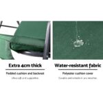 Gardeon Outdoor Swing Chair Garden Bench Furniture Canopy 3 Seater Green - Image 4