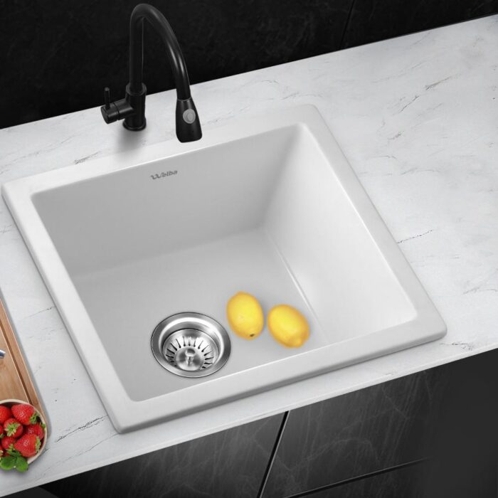 Welba Granite Sink Under/Top Single Bowl 460x410mm - Image 4