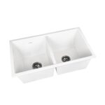 Welba Granite Sink Double Bowl 770mmx450mm White