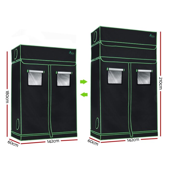 Greenfingers Grow Tent 120x60x210CM Height Adjustable Hydroponics Kit Indoor Grow System - Image 2