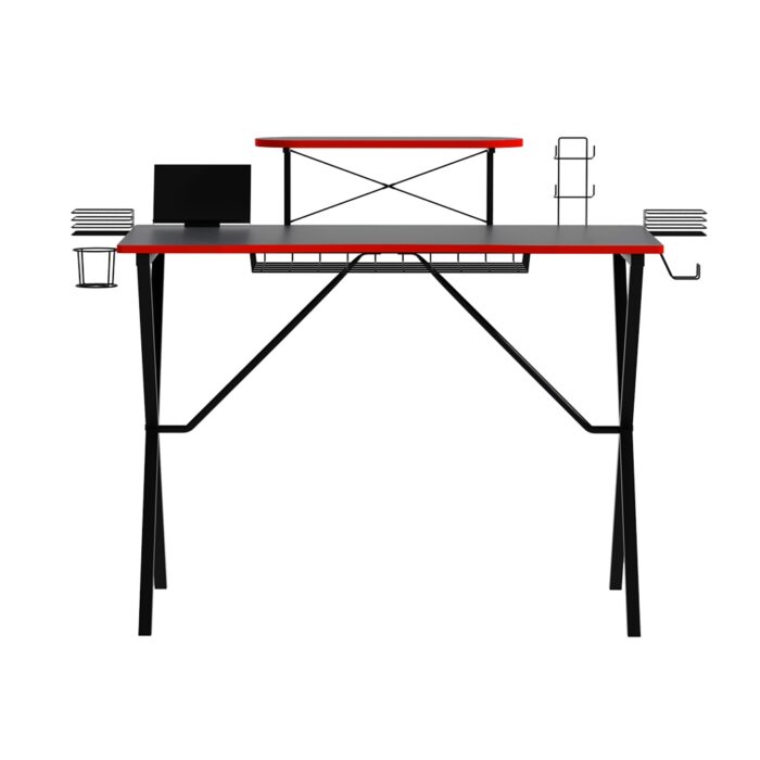 Artiss Gaming Desk Two-Tier Stylish Computer Table Black - Image 3