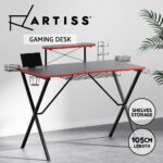 Artiss Gaming Desk Two-Tier Stylish Computer Table Black - Image 4