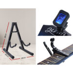 Alpha 34 Inch Classical Guitar Wooden Body Nylon String w/ Stand Beignner Blue - Image 4