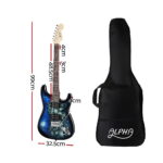 Alpha 41 Inch Electirc Guitar Humbucker Pickup Switch Full Size Black - Image 2