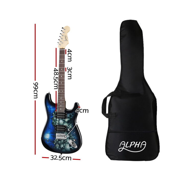 Alpha 41 Inch Electirc Guitar Humbucker Pickup Switch Full Size Black - Image 2