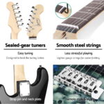 Alpha 41 Inch Electirc Guitar Humbucker Pickup Switch Full Size Black - Image 4
