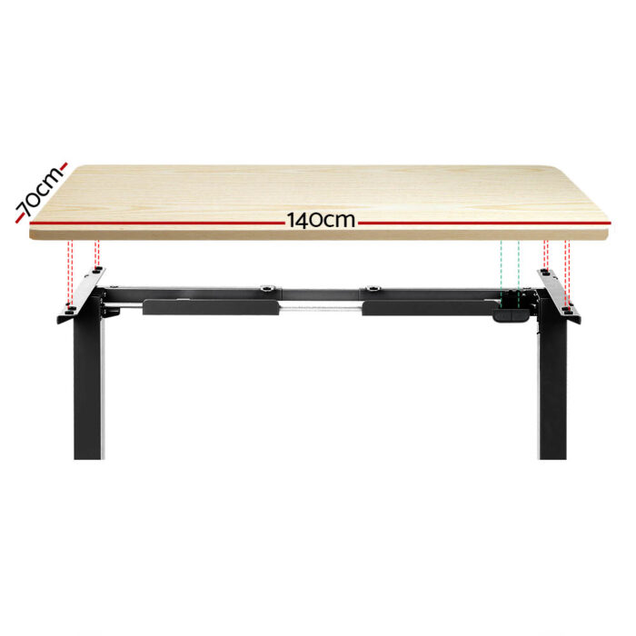 Artiss Standing Desk Motorised White Oak 140CM - Image 3