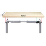 Artiss Standing Desk Motorised 120CM White Oak - Image 3