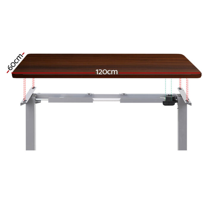 Artiss Standing Desk Motorised 120CM Walnut - Image 3