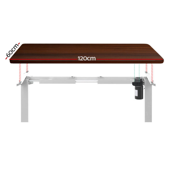 Artiss Standing Desk Motorised Sit Stand Desks Walnut 120CM - Image 3