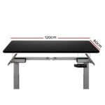 Artiss Standing Desk Adjustable Height Desk Dual Motor Electric Grey Frame Black Desk Top 120cm - Image 3