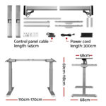 Artiss Standing Desk Adjustable Height Desk Dual Motor Electric Grey Frame Oak Desk Top 140cm - Image 2