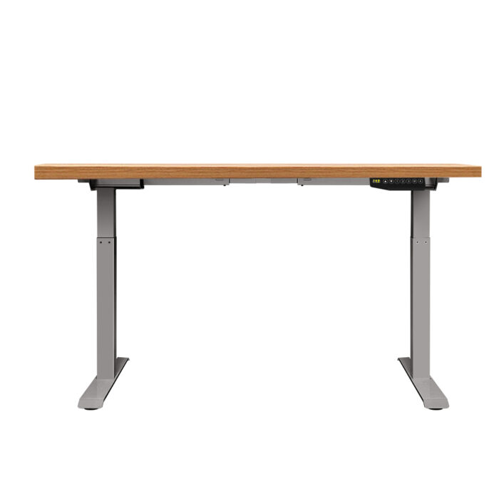 Artiss Standing Desk Adjustable Height Desk Dual Motor Electric Grey Frame Oak Desk Top 140cm - Image 4
