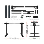 Artiss Standing Desk Motorised Dual Motor White Oak 140CM - Image 2