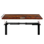 Artiss Motorised Adjustable Standing Desk Frame Rustic Brown 140CM - Image 3
