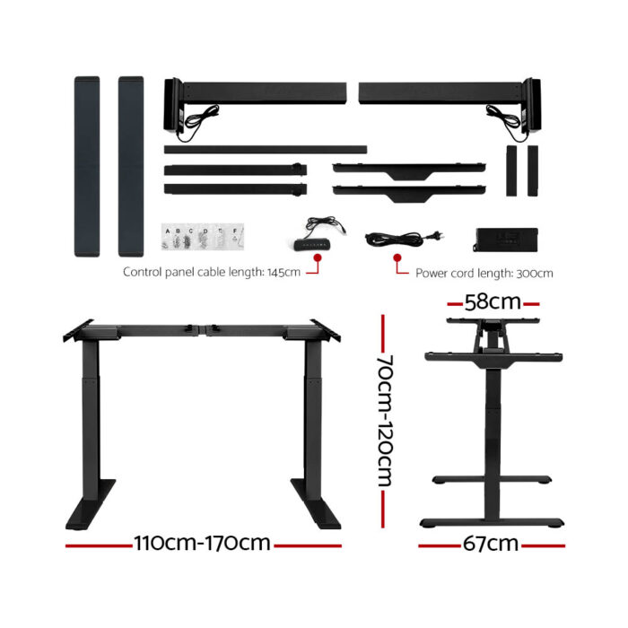 Artiss Standing Desk Motorised Dual Motor White 140CM - Image 2