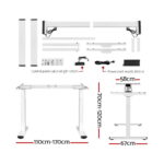 Artiss Standing Desk Motorised Dual Motor 140CM Black - Image 2